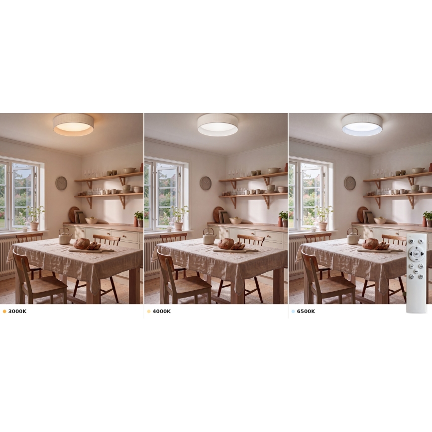 BRILAGI - LED reguliuojamas lubinis šviestuvas VELVET SMART VARI LED/36W/230V 3000-6500K skersmuo 55 cm baltas + su nuotoliniu pulteliu