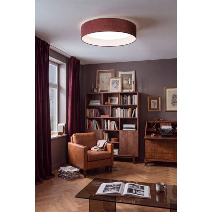 BRILAGI - VELVET SMART VARI LED dimeriu reguliuojamas lubinis šviestuvas, 36W/230V, 3000–6500K, skersmuo 55 cm, vyno spalvos, su nuotoliniu valdymu