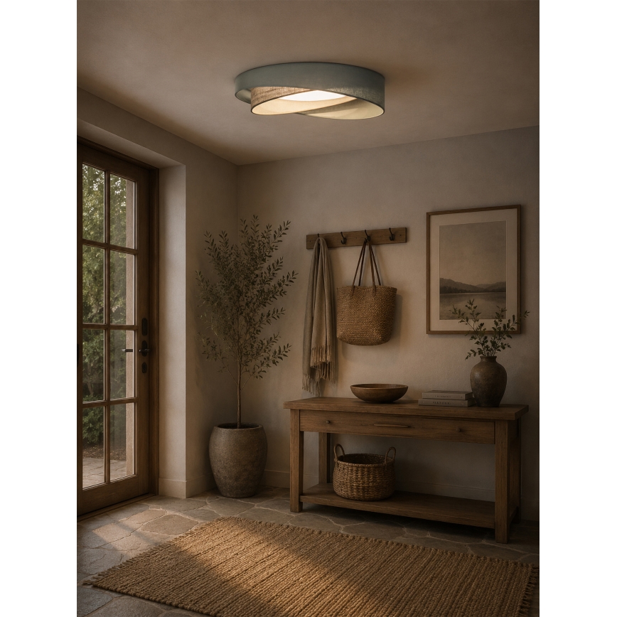 BRILAGI - LED reguliuojamo ryškumo lubinis šviestuvas VELVET TWIST LED/36W/230V 3000-6000K skers. 65 cm Wi-Fi Tuya Beacon žalia/bėžinė + nuotolinio valdymo pultas