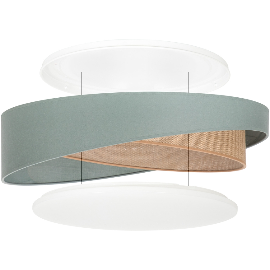 BRILAGI - LED reguliuojamo ryškumo lubinis šviestuvas VELVET TWIST LED/36W/230V 3000-6000K skers. 65 cm Wi-Fi Tuya Beacon žalia/bėžinė + nuotolinio valdymo pultas