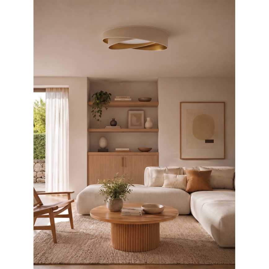 BRILAGI - LED dimeriuojamas lubų šviestuvas VELVET TWIST LED/36W/230V 3000-6000K skers. 65 cm Wi-Fi Tuya Beacon balta/auksinė + su nuotoliniu pulteliu