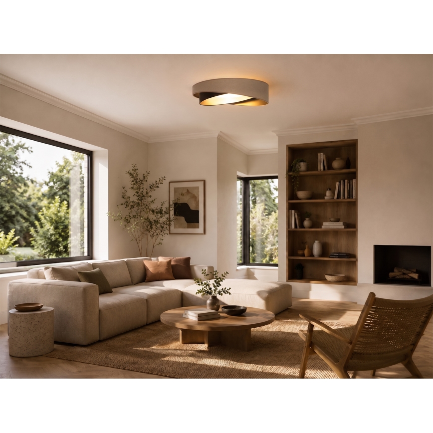 BRILAGI - LED dimeriuojamas lubų šviestuvas VELVET TWIST LED/36W/230V 3000-6000K skersm. 65 cm Wi-Fi Tuya Beacon smėlinė/ruda/auksinė + nuotolinis valdymas