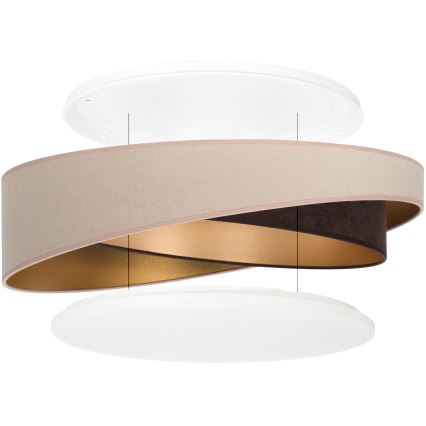 BRILAGI - LED dimeriuojamas lubų šviestuvas VELVET TWIST LED/36W/230V 3000-6000K skersm. 65 cm Wi-Fi Tuya Beacon smėlinė/ruda/auksinė + nuotolinis valdymas