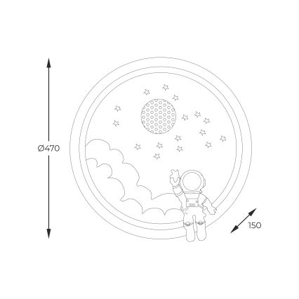 Brilagi - Dimeriuojamas LED lubinis šviestuvas vaikams LED/42W/230V 3000/5700K astronautas