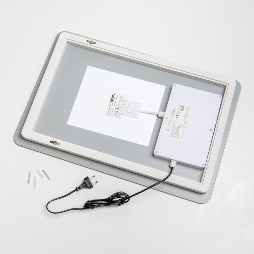 Brilagi - reguliuojamas LED vonios veidrodis su apšvietimu ir šildymu DIANA LED/13W/230V 60x40 cm 3000/4000/6500K IP44 CRI 90