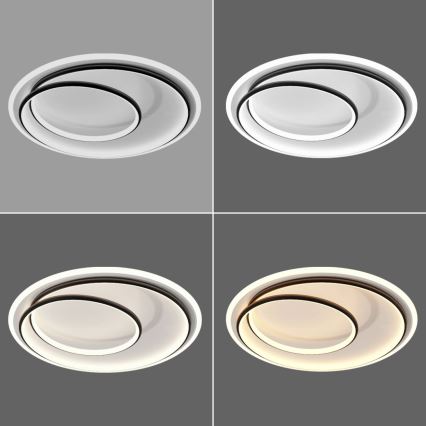 BRILAGI - LED lubinis šviestuvas su reguliuojamu ryškumu FLARE LED/38W/230V 3000-6000K skersmuo 48 cm juodas/baltas + su nuotoliniu pulteliu