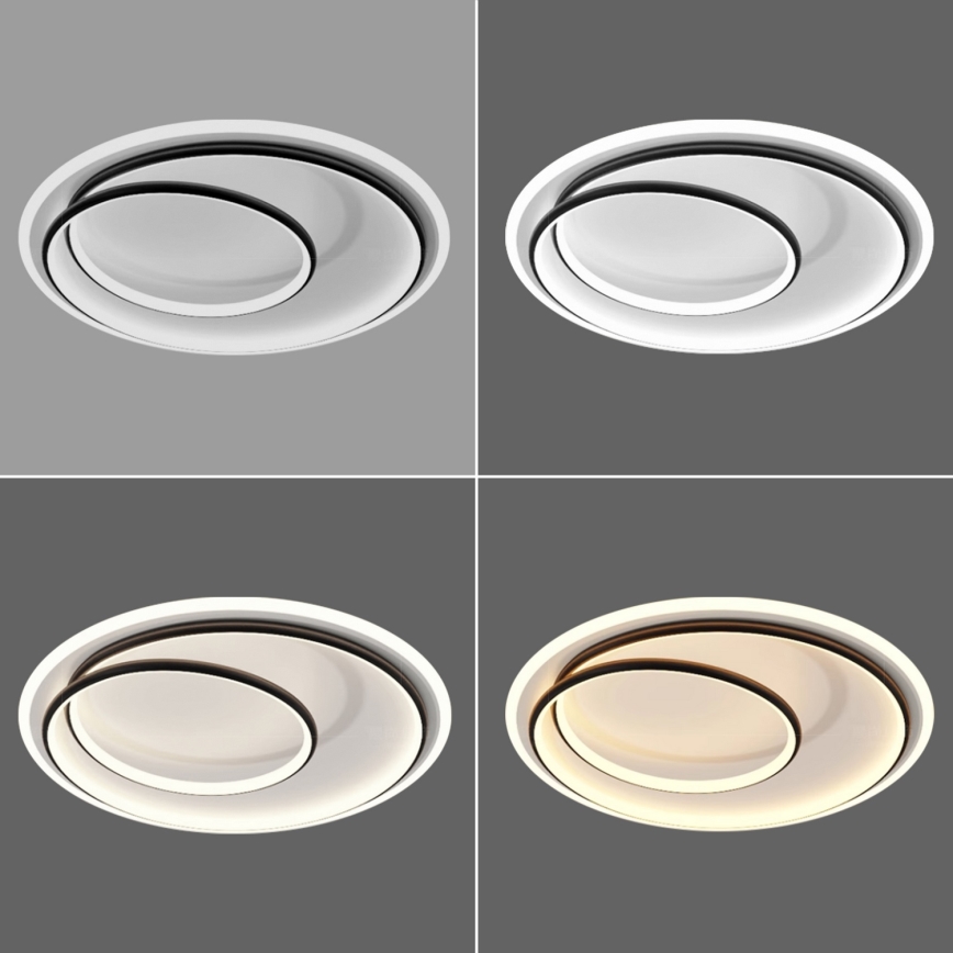 BRILAGI - LED lubinis šviestuvas su reguliuojamu ryškumu FLARE LED/38W/230V 3000-6000K skersmuo 48 cm juodas/baltas + su nuotoliniu pulteliu