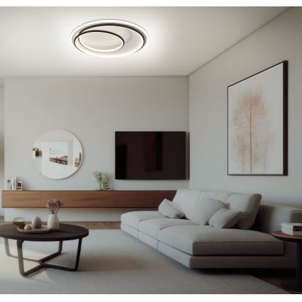 BRILAGI - LED lubinis šviestuvas su reguliuojamu ryškumu FLARE LED/38W/230V 3000-6000K skersmuo 48 cm juodas/baltas + su nuotoliniu pulteliu