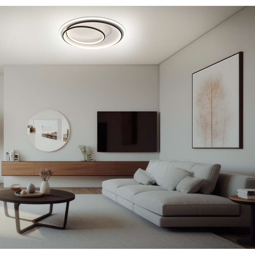BRILAGI - LED lubinis šviestuvas su reguliuojamu ryškumu FLARE LED/38W/230V 3000-6000K skersmuo 48 cm juodas/baltas + su nuotoliniu pulteliu