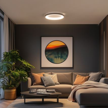 Brilagi - Dimeriuojamas LED lubinis šviestuvas FALCON SLIM LED/42W/230V 3000-6500K skersmuo 50 cm juodas + nuotolinis valdymas