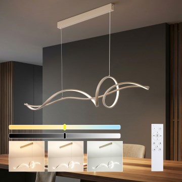 Brilagi - reguliuojamo ryškumo LED liustra ant laido SIGNATURE LED/55W/230V 3000-6000K 120x23 cm smėlinė + nuotolinis valdymas