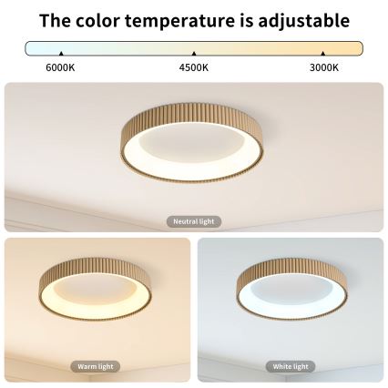 Brilagi - Reguliuojamas LED lubinis šviestuvas FALCON MODERN LED/30W/230V 3000-6500K skersmuo 40 cm smėlinis + nuotolinis valdymas