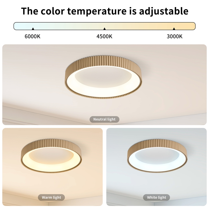 Brilagi - Reguliuojamas LED lubinis šviestuvas FALCON MODERN LED/30W/230V 3000-6500K skersmuo 40 cm smėlinis + nuotolinis valdymas