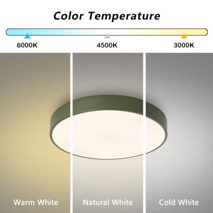 Brilagi - dimeriuojamas LED lubų šviestuvas POOL LED/48W/230V 3000-6000K Ø 40 cm, žalios spalvos, su nuotoliniu valdymu