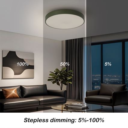 Brilagi - dimeriuojamas LED lubų šviestuvas POOL LED/48W/230V 3000-6000K Ø 40 cm, žalios spalvos, su nuotoliniu valdymu