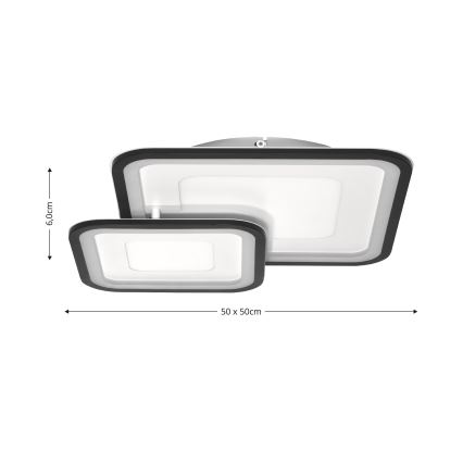 Brilagi - Dimeriuojamas LED lubinis šviestuvas TANDORA LED/49W/230V 50x50 cm 3000-6000K + nuotolinio valdymo pultas