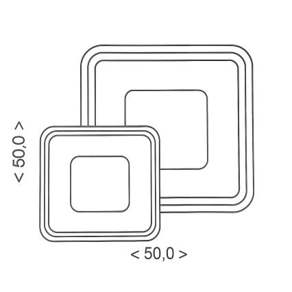Brilagi - Dimeriuojamas LED lubinis šviestuvas TANDORA LED/49W/230V 50x50 cm 3000-6000K + nuotolinio valdymo pultas
