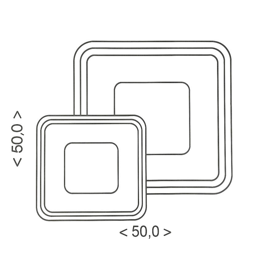 Brilagi - Dimeriuojamas LED lubinis šviestuvas TANDORA LED/49W/230V 50x50 cm 3000-6000K + nuotolinio valdymo pultas