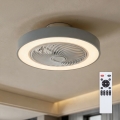 Brilagi - reguliuojamo ryškumo LED lubų šviestuvas su ventiliatoriumi LED/38W/230V 3000-6500K 3000-6500K skersmuo 50 cm pilkas + su nuotoliniu valdymu
