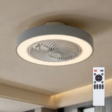 Brilagi - reguliuojamo ryškumo LED lubų šviestuvas su ventiliatoriumi LED/38W/230V 3000-6500K 3000-6500K skersmuo 50 cm pilkas + su nuotoliniu valdymu
