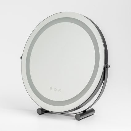 BRILAGI - reguliuojamo ryškumo LED makiažo veidrodis CALIFORNIA LED/17W/230V 3000/4000/6500K skersmuo 42 cm juodas