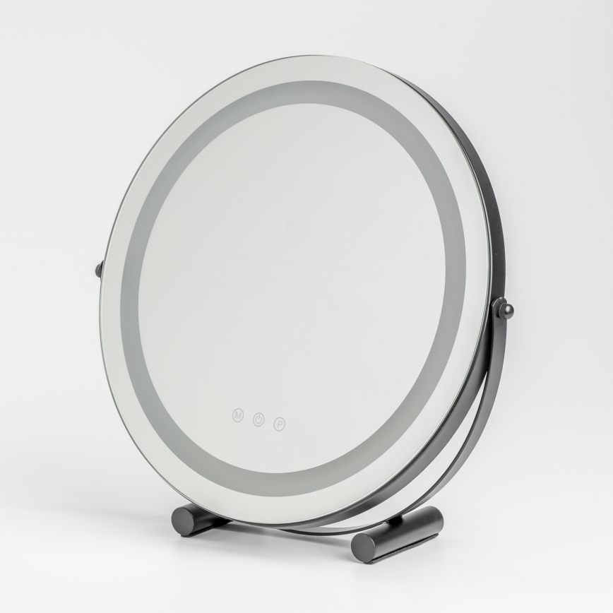 BRILAGI - reguliuojamo ryškumo LED makiažo veidrodis CALIFORNIA LED/17W/230V 3000/4000/6500K skersmuo 42 cm juodas