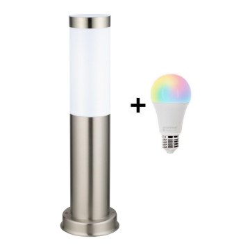 Brilagi - Reguliuojamo ryškumo LED RGBW lauko lempa 1xE27/9W/230V 2700-6500K IP44 40 cm matinis chromas