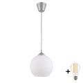 BRILAGI - RETRO GLASS LED pakabinama liustra su laidu 1xE27/60W/230V skersmuo 15 cm sidabrinė/balta
