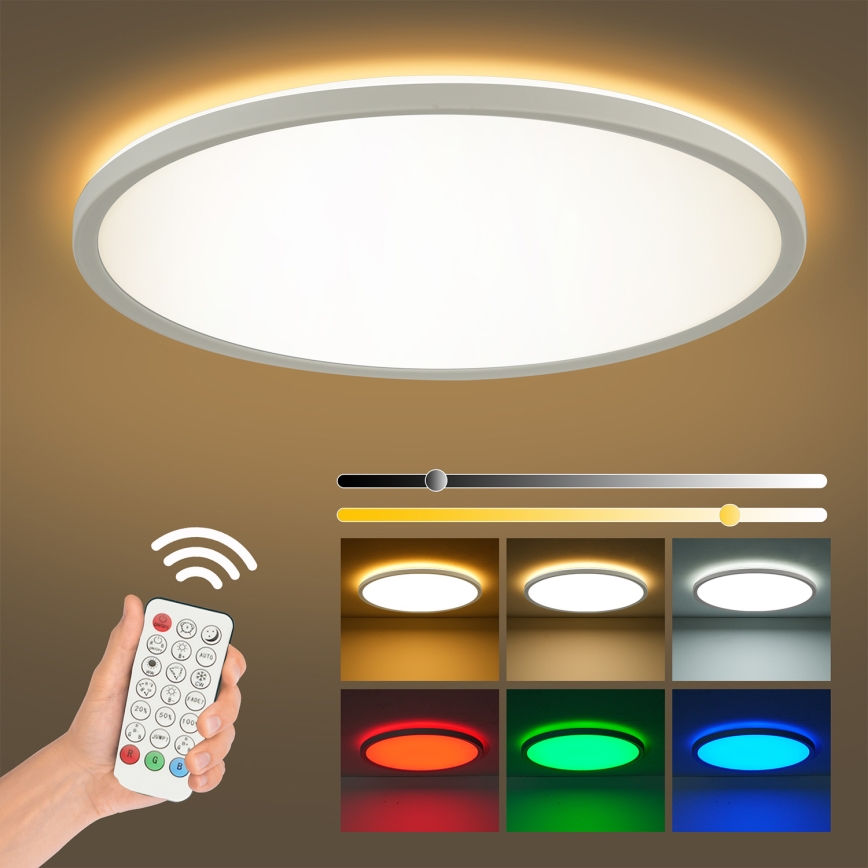 Brilagi - LED RGBW dimeriuojamas lubinis šviestuvas ULTRA SLIM LED/18W/230V 2700-6500K skersmuo 30 cm balta + su nuotoliniu pulteliu