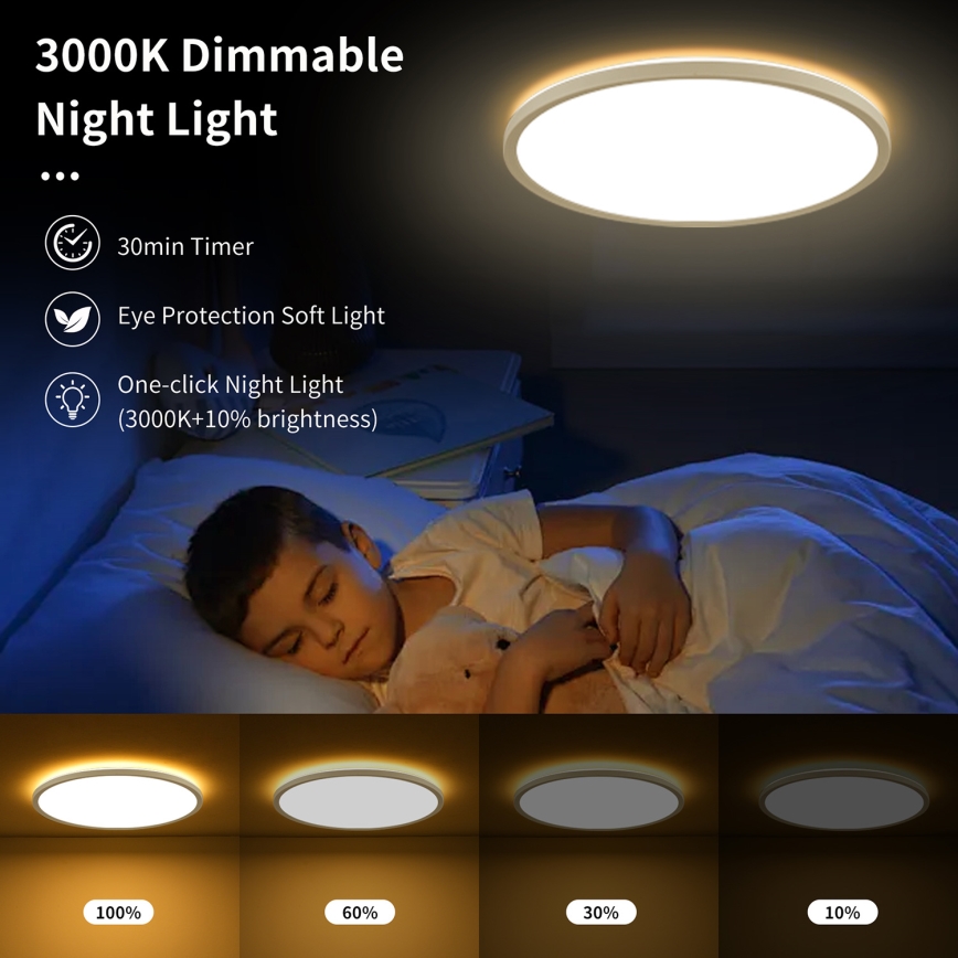 Brilagi - LED RGBW dimeriuojamas lubinis šviestuvas ULTRA SLIM LED/18W/230V 2700-6500K skersmuo 30 cm balta + su nuotoliniu pulteliu