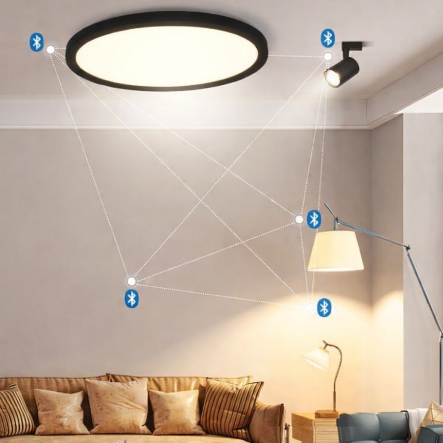 Brilagi - LED RGBW dimeriuojamas lubinis šviestuvas VIBE LED/24W/230V 3000-6500K skersmuo 29 cm juodas + su nuotolinio valdymo pulteliu