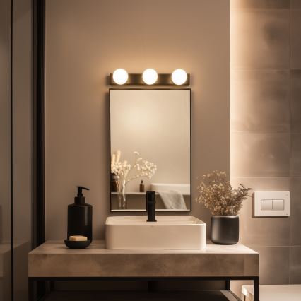 BRILAGI - Komplektas 2x LED sieninis vonios šviestuvas HOLLYWOOD 3xLED/3W/230V 39 cm IP44 juodas