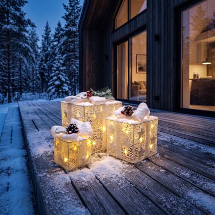 BRILAGI - RINKINYS 3x LED Lauko kalėdinė dekoracija LED/230V IP44 dovanos