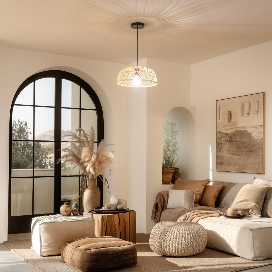 Brilagi - rotanginis LED pakabinamas šviestuvas ant laido CERIA BOHO 1xE27/40W/230V, skersmuo 40 cm