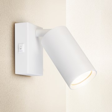 Brilagi - SELE sieninis taškinis šviestuvas su jungikliu, 1xGU10/30W/230V, balta