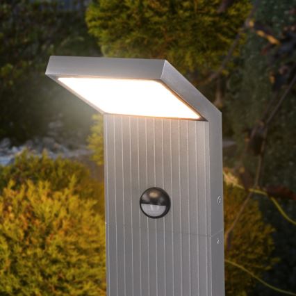 Brilagi - LED lauko šviestuvas su jutikliu RIANO LED/8W/230V sidabrinis IP65