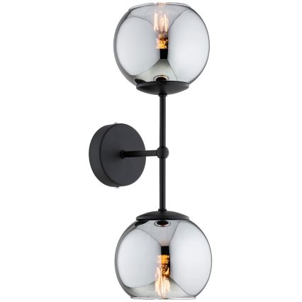 BRILAGI - Sieninė lempa DIOR 2xE27/60W/230V juoda/dūminė pilka