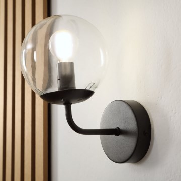 Brilagi - Sieninė lempa MALIVA 1xE14/15W/230V juoda/skaidri