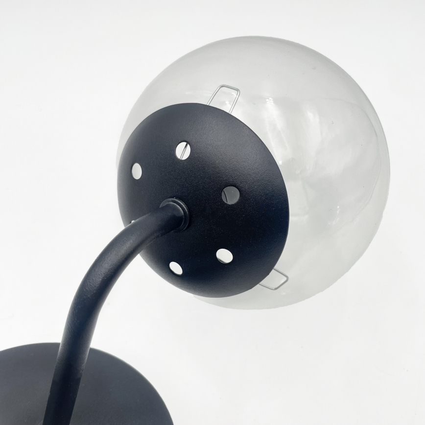 Brilagi - Sieninė lempa MALIVA 1xE14/15W/230V juoda/skaidri