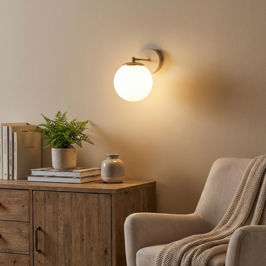 Brilagi - sieninė lempa MILO ECRU 1xE27/60W/230V smėlio spalvos/auksinė