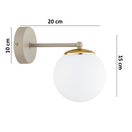 Brilagi - sieninė lempa MILO ECRU 1xE27/60W/230V smėlio spalvos/auksinė