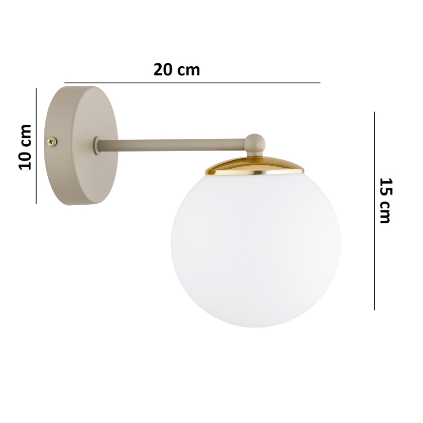 Brilagi - sieninė lempa MILO ECRU 1xE27/60W/230V smėlio spalvos/auksinė