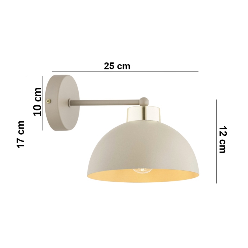 Brilagi - Sieninė lempa MOON 1xE27/60W/230V smėlio/auksinė