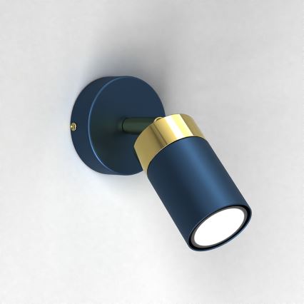 Brilagi - Sieninis akcentinis šviestuvas POKER 1xGU10/25W/230V mėlyna/auksas
