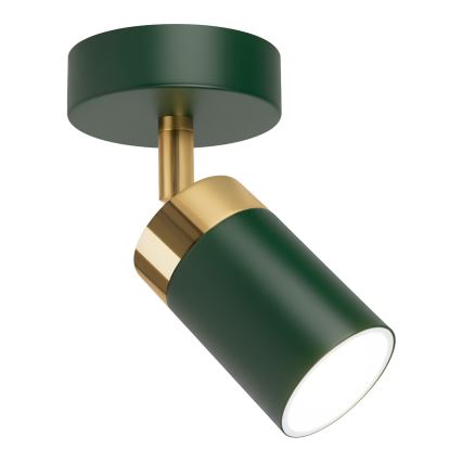 Brilagi - Sieninis akcentinis šviestuvas POKER 1xGU10/25W/230V žalia/auksas