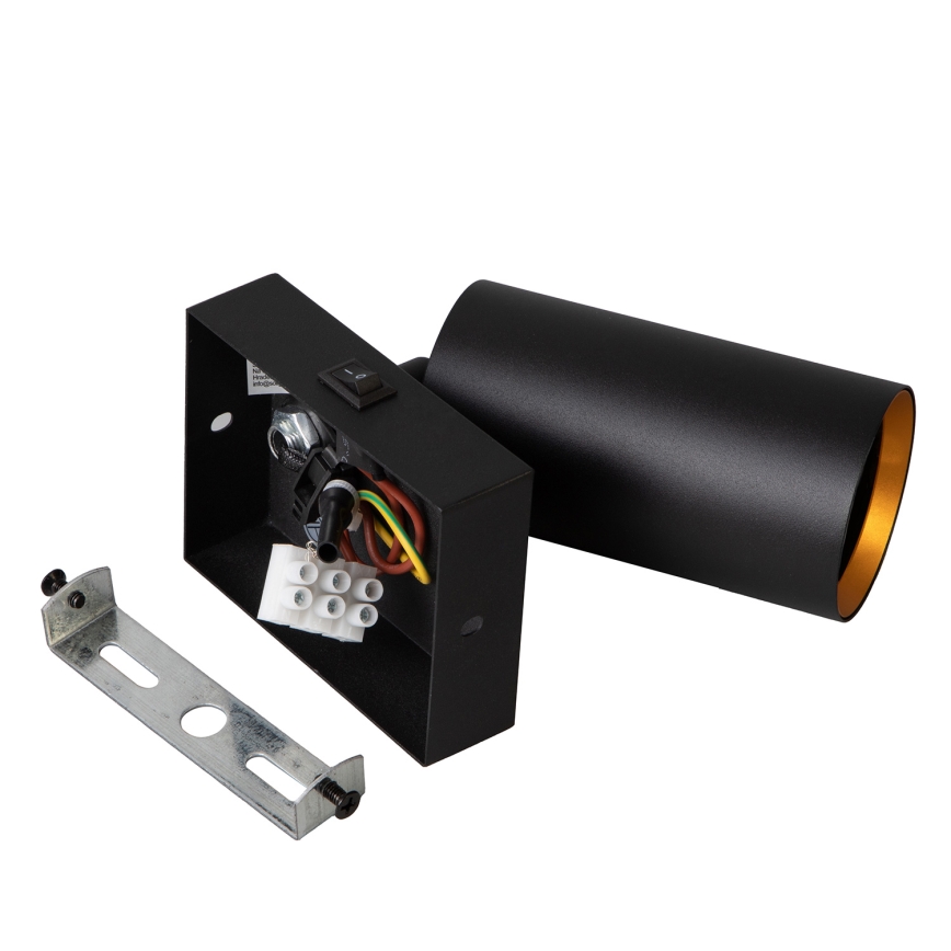 Brilagi - Sieninis akcentinis šviestuvas SELE 1xGU10/30W/230V juoda/auksas