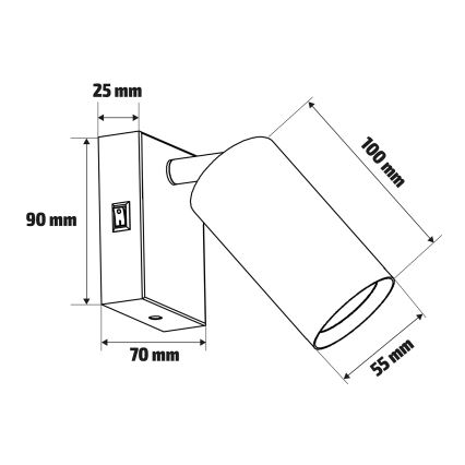 Brilagi - Sieninis akcentinis šviestuvas SELE 1xGU10/30W/230V juoda/auksas