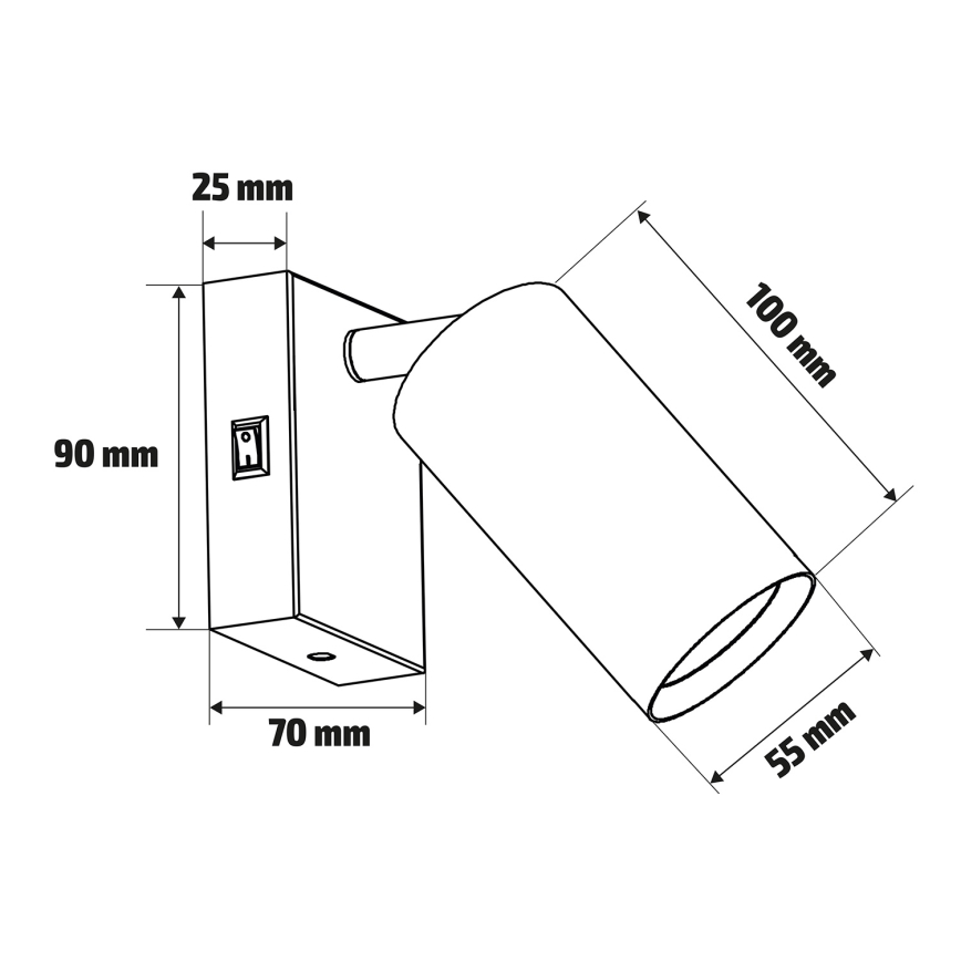 Brilagi - Sieninis akcentinis šviestuvas SELE 1xGU10/30W/230V juoda/auksas