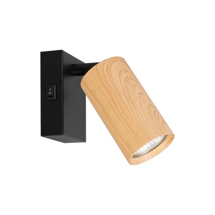 Brilagi - Sieninis akcentinis šviestuvas SELE 1xGU10/30W/230V juoda/ąžuolo dekoras