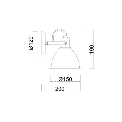 Brilagi - Sieninis akcentinis šviestuvas TECHNO 1xE27/60W/230V bronza
